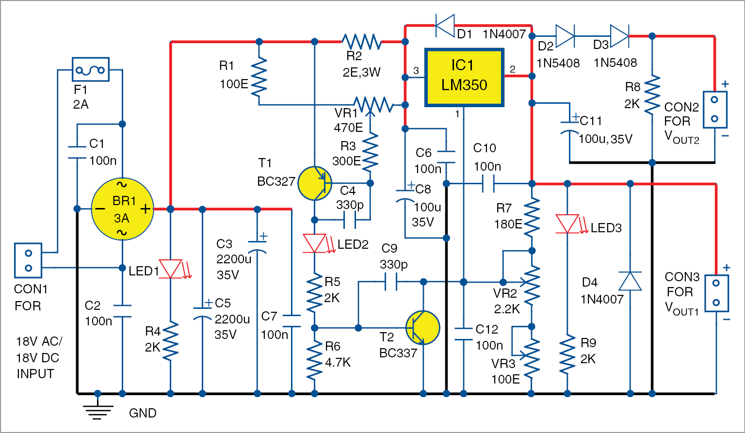 This article presents a simple power supply using an adjustable regulator L...